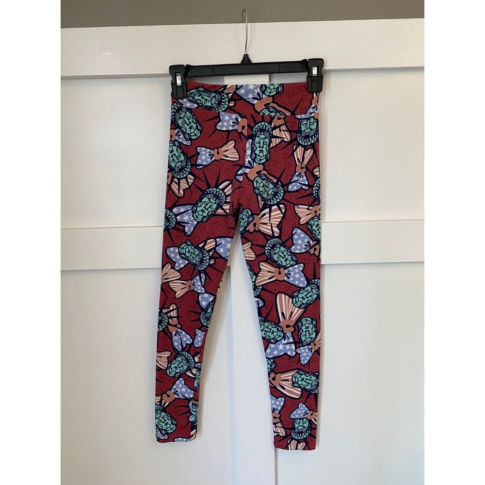 Lularoe 4th of July Americana Lady‎ Statue of Liberty Tween Leggings